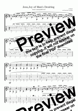 page one of Jesu,Joy of Man's Desiring  from Cantata,BWV147