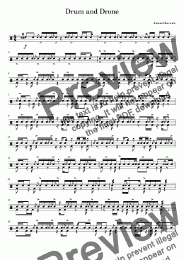 page one of Drum and Drone - Justin Hurwitz (Whiplash Soundtrack)