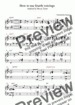 page one of Fourth Voicings - Inspired by Mccoy Tyner