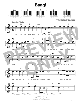 page one of Bang! (Super Easy Piano)