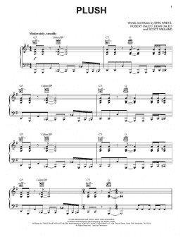 page one of Plush (Piano, Vocal & Guitar Chords (Right-Hand Melody))