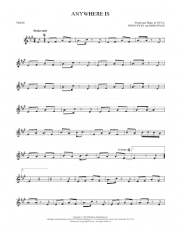 page one of Anywhere Is (Violin Solo)