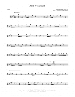 page one of Anywhere Is (Viola Solo)