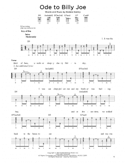 page one of Ode To Billy Joe (Banjo Tab)