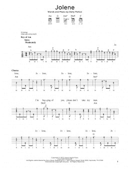 page one of Jolene (Banjo Tab)