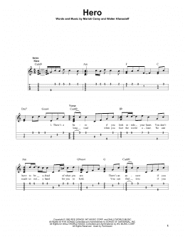 page one of Hero (Easy Ukulele Tab)