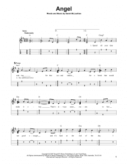 page one of Angel (Easy Ukulele Tab)