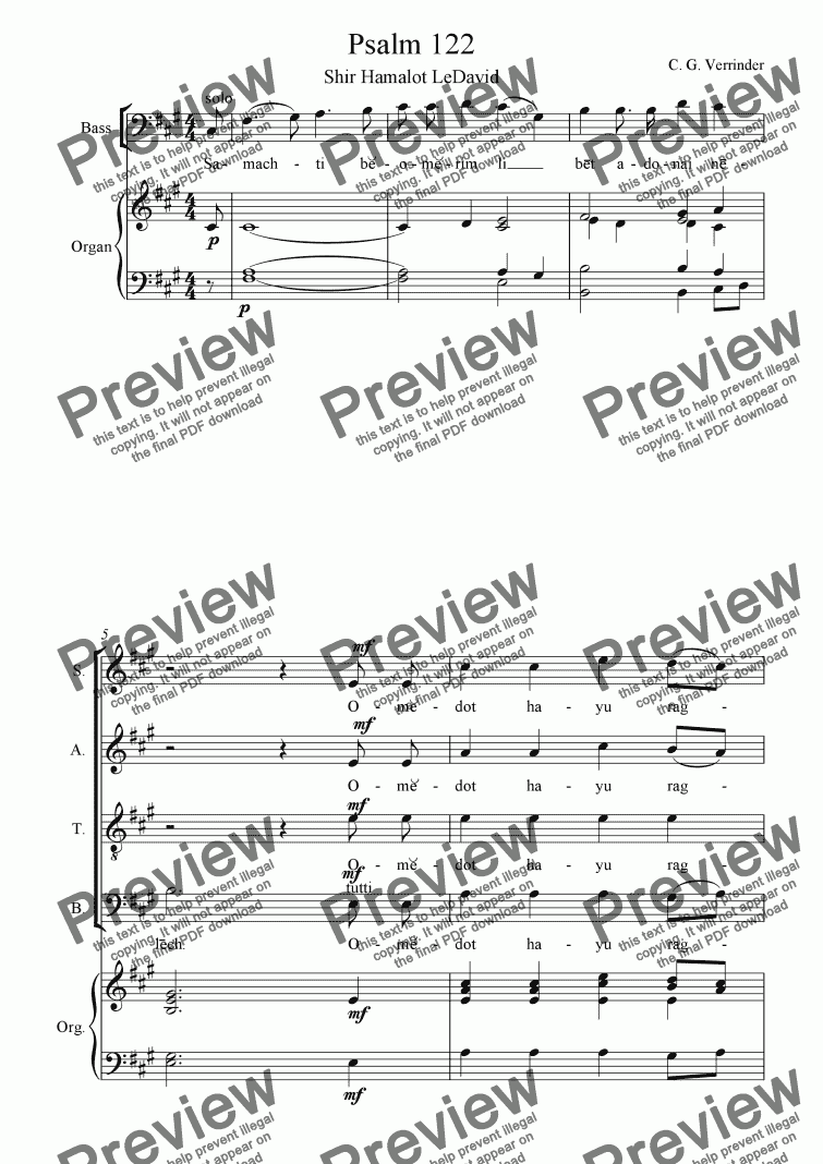 Psalm 122 - Download Sheet Music PDF file