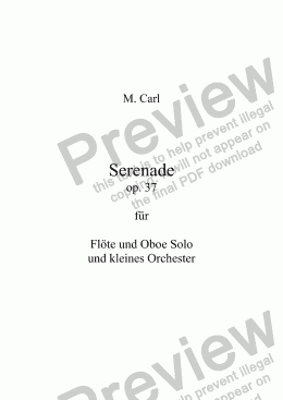 page one of Carl, Serenade für Flöte und Oboe Solo op. 37