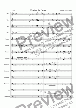 page one of Fanfare for Brass