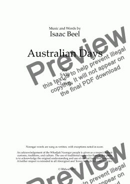 page one of Australian Days