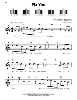 page one of Fix You (Super Easy Piano)