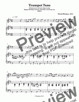 page one of Trumpet tune Kingkeyz - Full Score-1