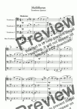 page one of Mellifluous - Trombone Quartet