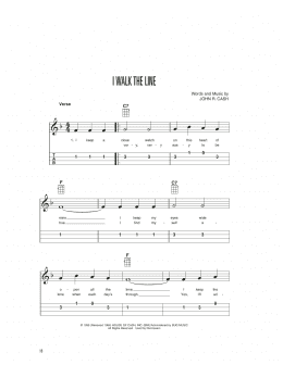 page one of I Walk The Line (Easy Ukulele Tab)