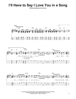 page one of I'll Have To Say I Love You In A Song (Easy Ukulele Tab)