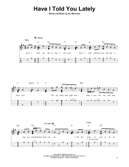 page one of Have I Told You Lately (Easy Ukulele Tab)