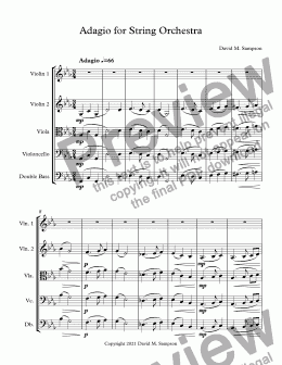 page one of Adagio for String Orchestra