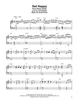 page one of Get Happy (Piano Transcription)