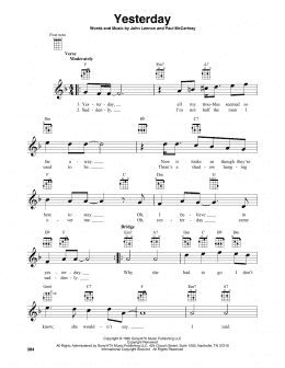 page one of Yesterday (Baritone Ukulele)