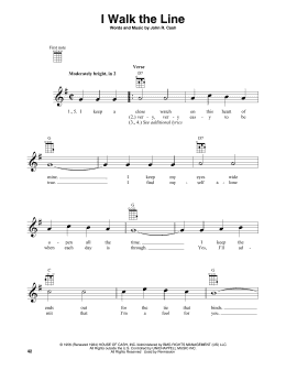 page one of I Walk The Line (Baritone Ukulele)