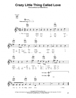 page one of Crazy Little Thing Called Love (Baritone Ukulele)