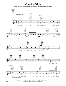 page one of Viva La Vida (Baritone Ukulele)