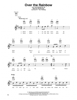 page one of Over The Rainbow (Baritone Ukulele)