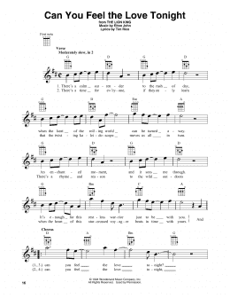 page one of Can You Feel The Love Tonight (from The Lion King) (Baritone Ukulele)