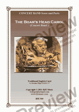 page one of The Boar's Head Carol -  Concert Band