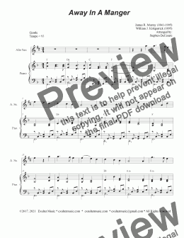 page one of Away In A Manger (Alto Saxophone and Piano)