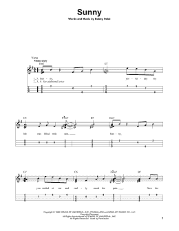 page one of Sunny (Easy Ukulele Tab)