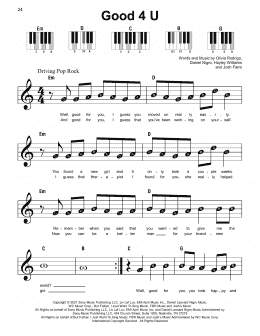 page one of good 4 u (Super Easy Piano)