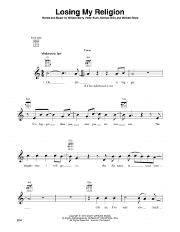 page one of Losing My Religion (Baritone Ukulele)