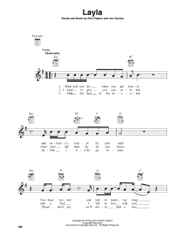 page one of Layla (Baritone Ukulele)