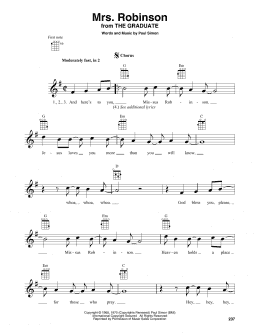 page one of Mrs. Robinson (Baritone Ukulele)