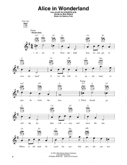 page one of Alice In Wonderland (Baritone Ukulele)