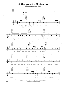 page one of A Horse With No Name (Baritone Ukulele)