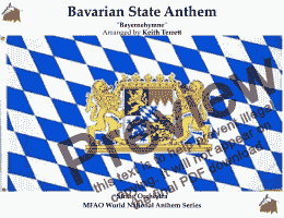 page one of Bavarian State Anthem “Für Bayern” for String Orchestra MFAO World National Anthem Series