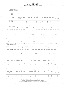 page one of All Star (Easy Bass Tab)