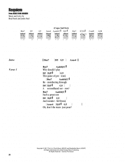 page one of Requiem (from Dear Evan Hansen) (Guitar Chords/Lyrics)