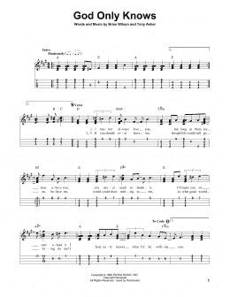 page one of God Only Knows (Easy Ukulele Tab)