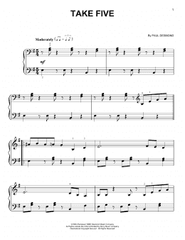 page one of Take Five (Very Easy Piano)