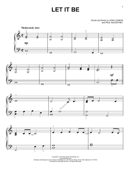 page one of Let It Be (Easy Piano)