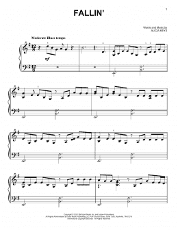 page one of Fallin' (Easy Piano)