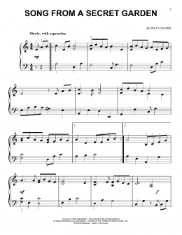 page one of Song From A Secret Garden (Easy Piano)