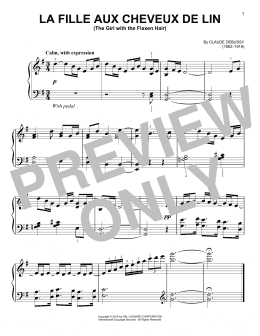 page one of La Fille Aux Cheveux De Lin (The Girl With The Flaxen Hair) (Very Easy Piano)