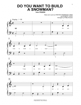 page one of Do You Want To Build A Snowman? (from Frozen) (arr. Phillip Keveren) (Beginning Piano Solo)