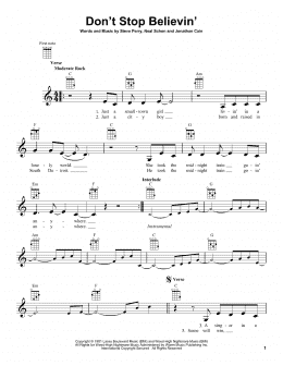 page one of Don't Stop Believin' (Ukulele)