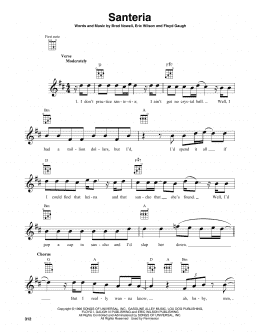 page one of Santeria (Baritone Ukulele)